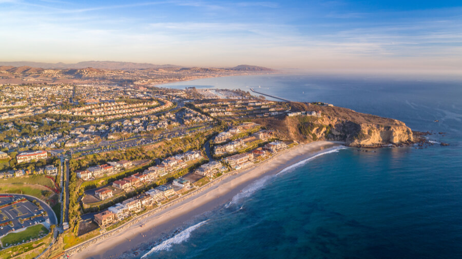 Aerial view of California coast