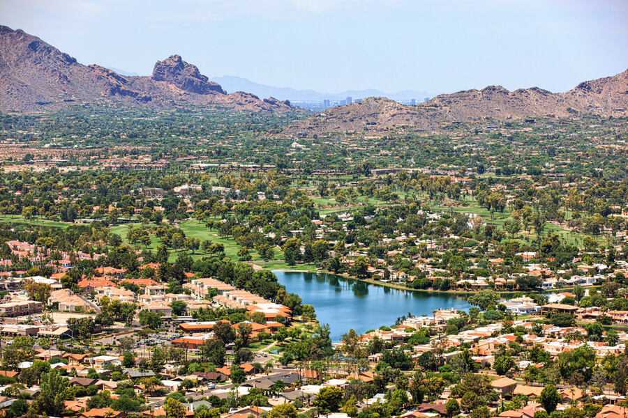 Aerial view from Scottsdale