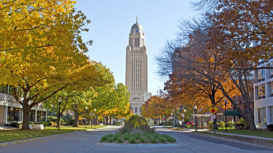 State Capitol Building in downtown Lincoln