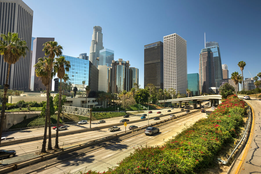 freeway of Los Angeles California USA