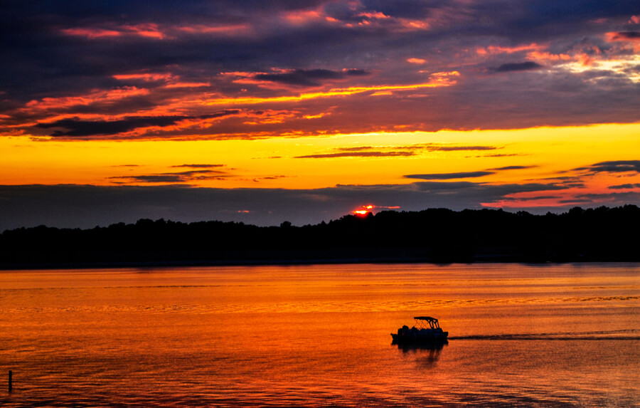 Sunset Over CJ Brown Reservoir near Springfield, Ohio