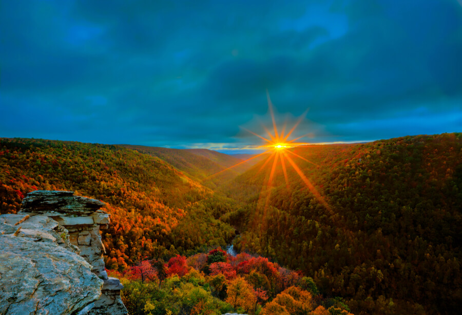 West Virginia sunset in Fall